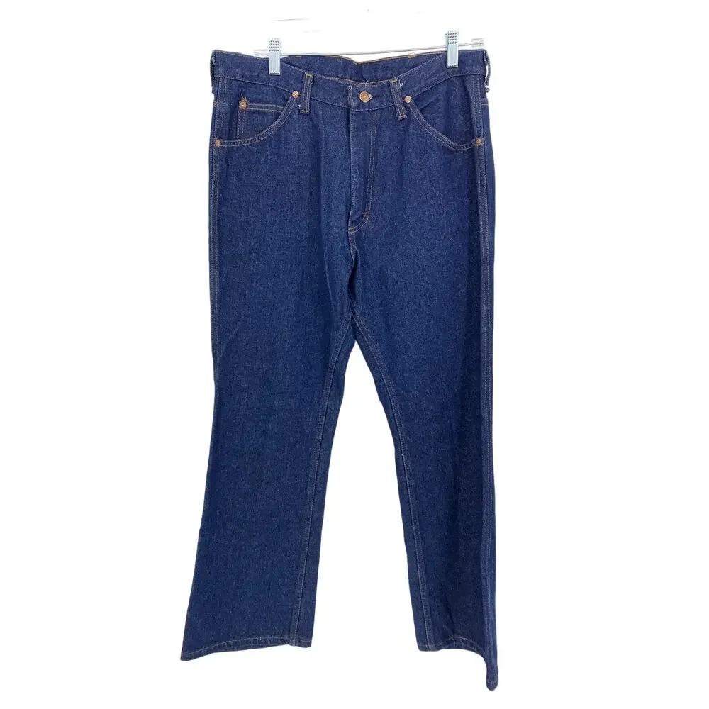 Vintage Roebuck Jeans Mens 34 X 29 Dark Wash Denim Bootcut 100% Cotton